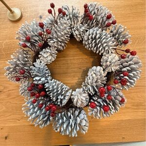 Target Gray and Red Pinecone Holiday Wreath